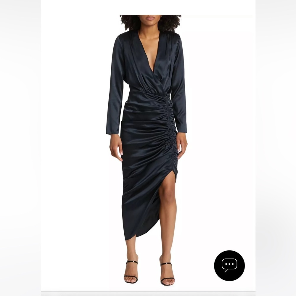 New Veronica Beard Cameri Silk Wrap Midi Ruched D… - image 2